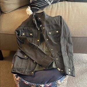 J. Crew Olive Utility Jacket with Brass Accents
